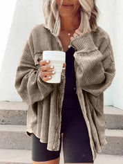 Amelia - Corduroy Button Jacket Up Top