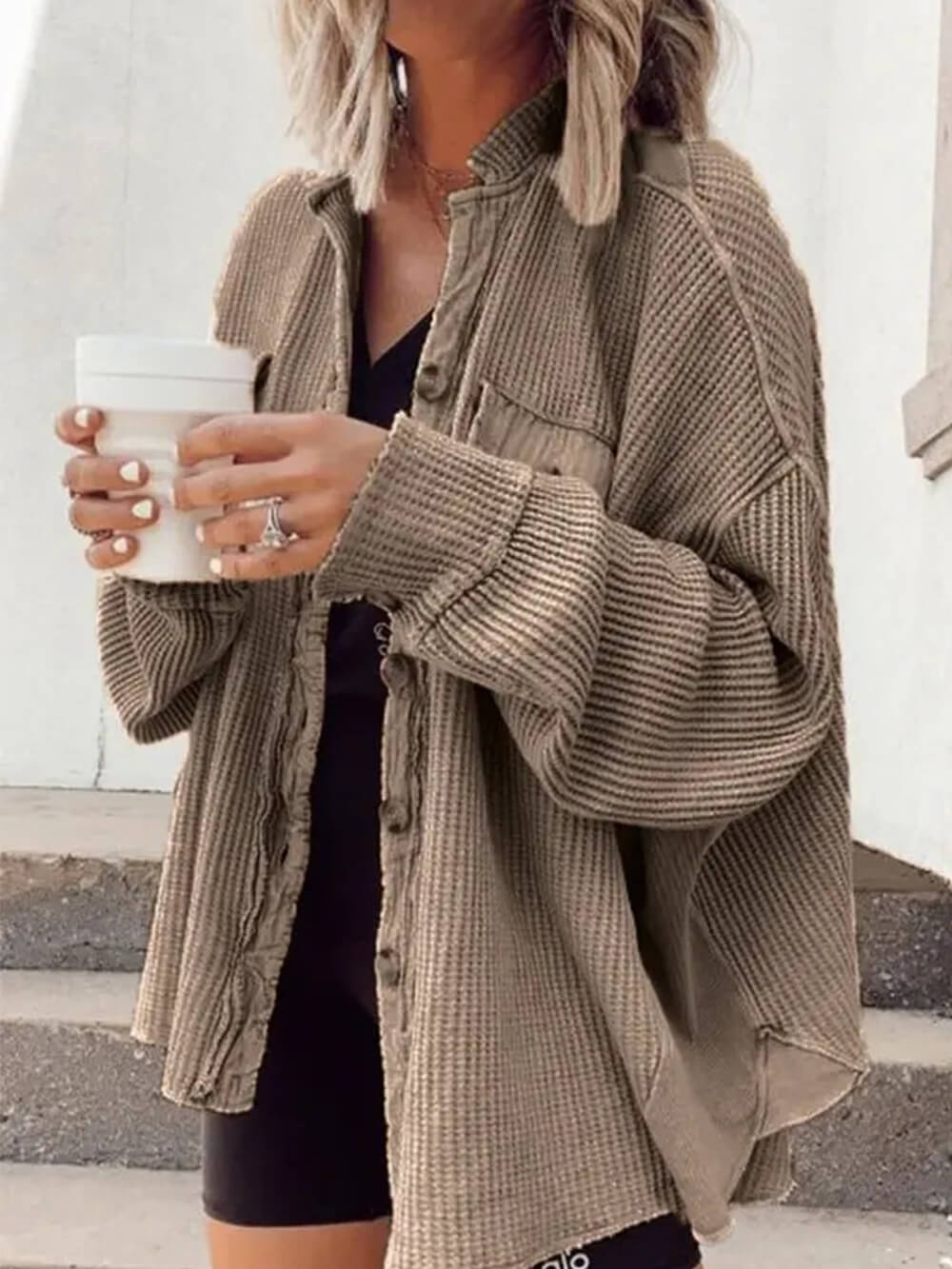 Amelia - Corduroy Button Jacket Up Top