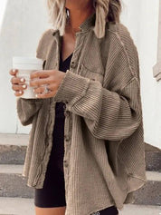 Amelia - Corduroy Button Jacket Up Top