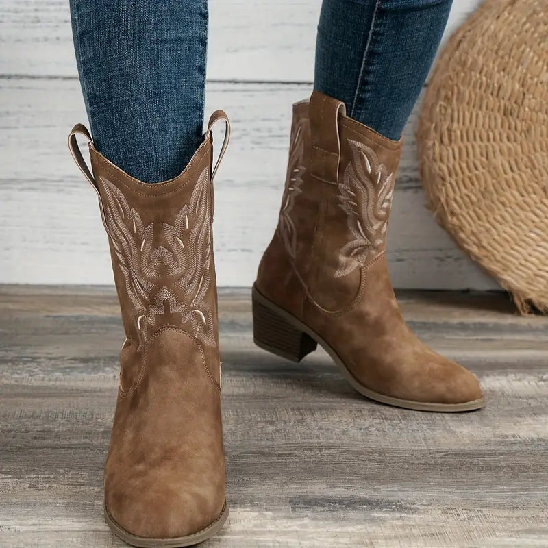 Aurora - Chunky Heel Cowboy Boots