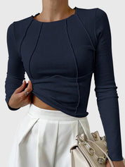 Chloe - Pipping Ribbed Top