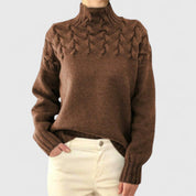 Eva - Women's Sweater with Cable Knit Detail