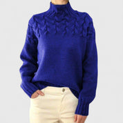 Eva - Women's Sweater with Cable Knit Detail