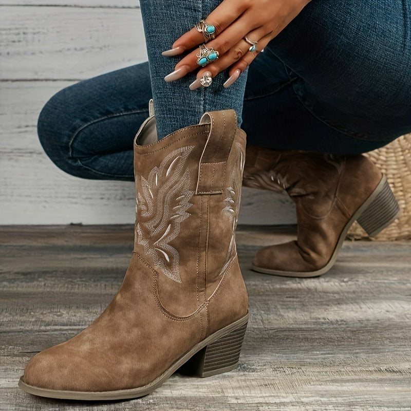 Aurora - Chunky Heel Cowboy Boots