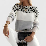 Cheyenne - Casual Sweater with Leopard Design