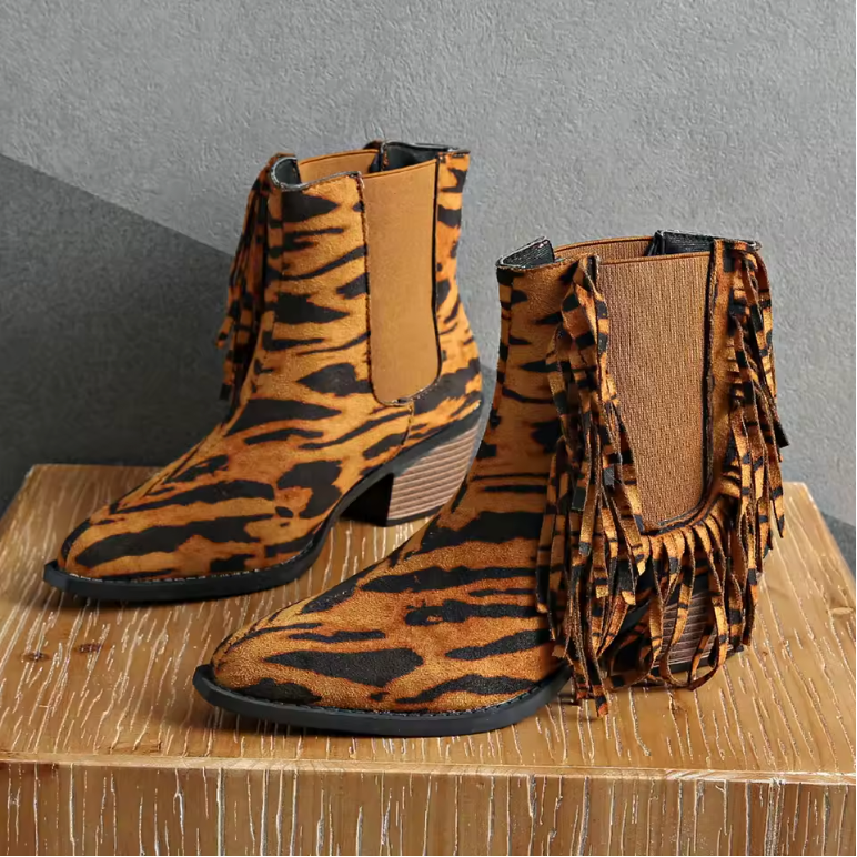 Tigra β Luxe Fringe Ankle Boots