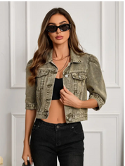 Elsie - Women's Denim Jacket Short