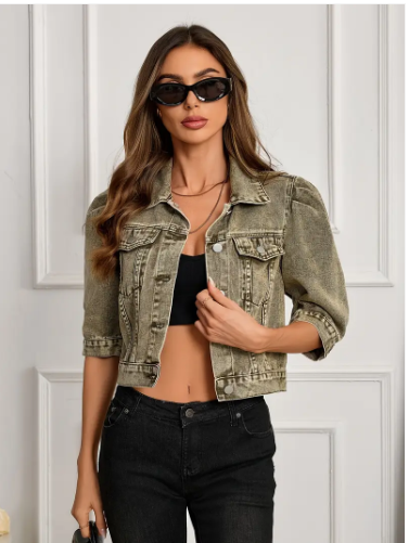 Elsie - Women's Denim Jacket Short