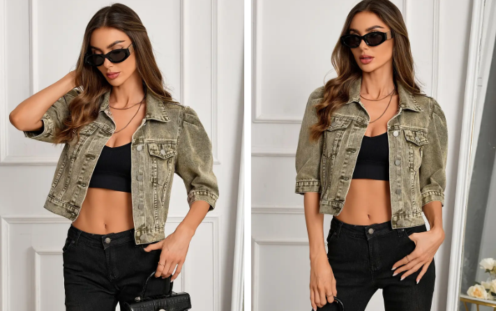 Elsie - Women's Denim Jacket Short