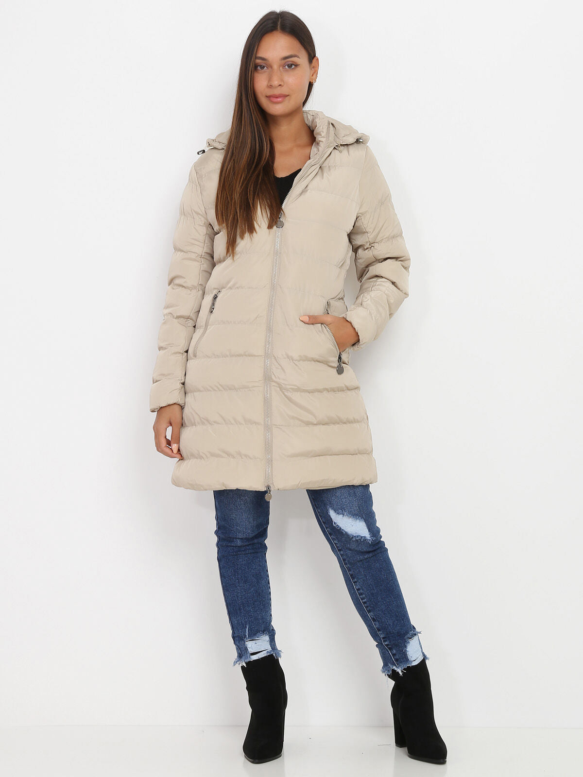 Isabelle - Women's Padded Winter Coat with Hood