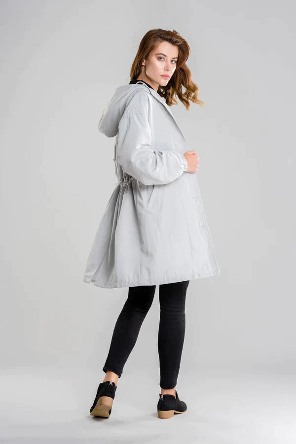 Evie - Women's Waterproof Jacket with Hood and Buttons