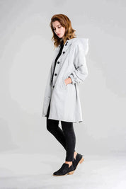 Evie - Women's Waterproof Jacket with Hood and Buttons