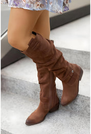 Sadie - Leather Knee Boots