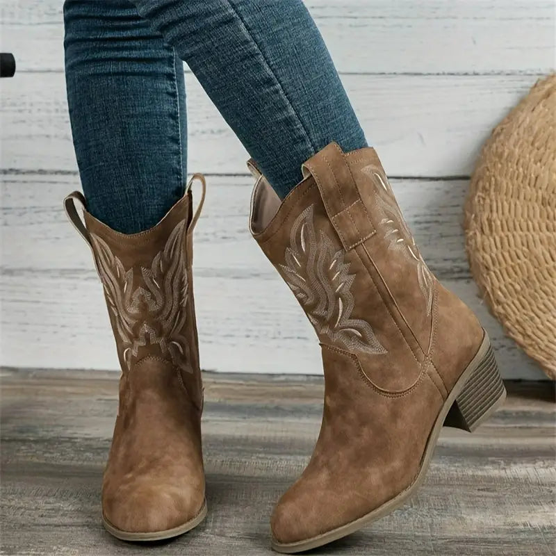 Aurora - Chunky Heel Cowboy Boots