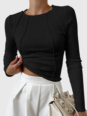 Chloe - Pipping Ribbed Top