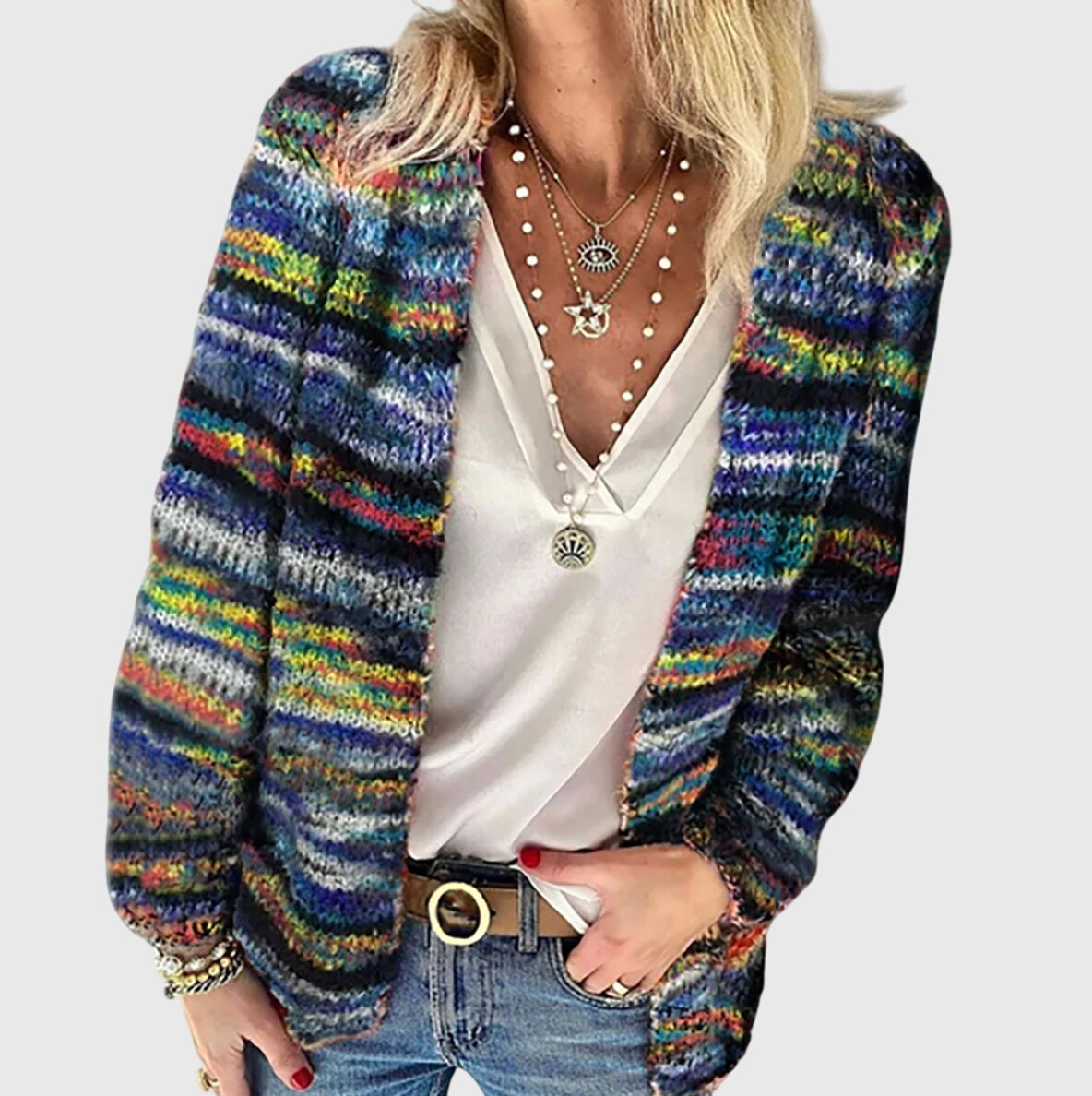 Abigail - Colour Striped Cardigan