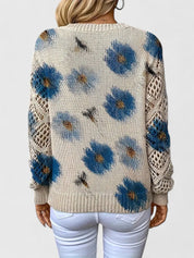 Annes - Elegant jumper with floral pattern