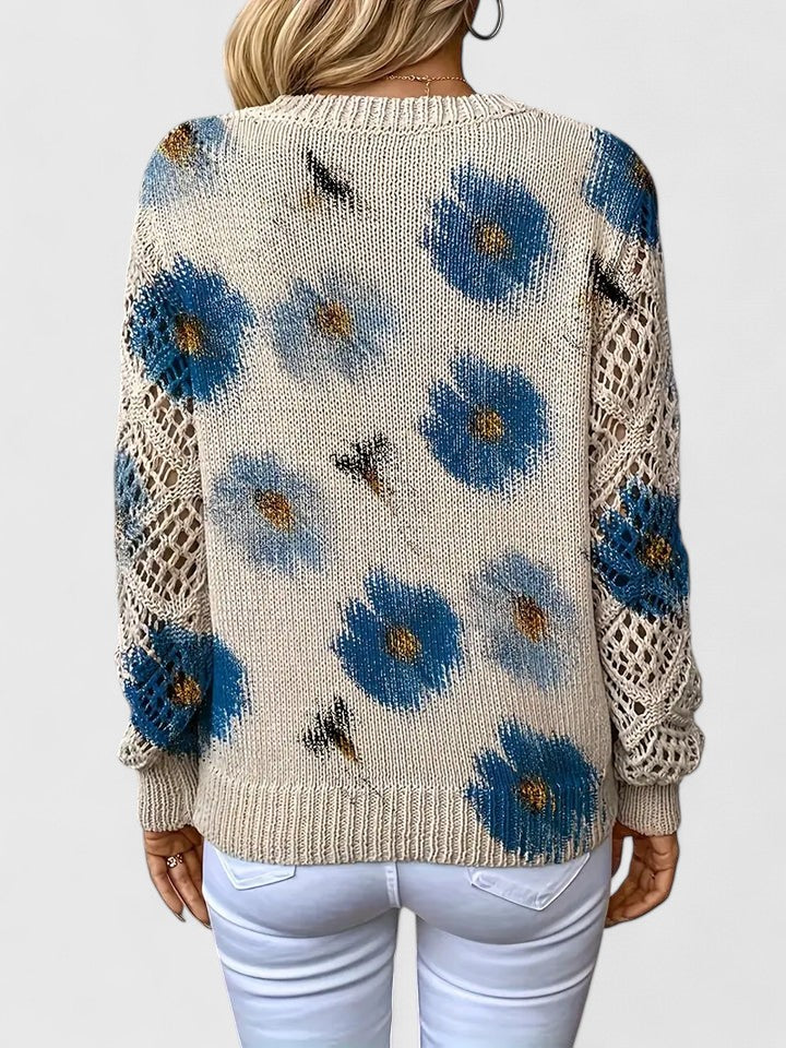 Annes - Elegant jumper with floral pattern