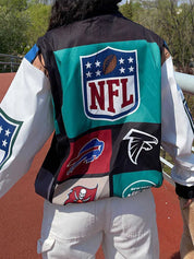 Fleur - Loose Color Block Long Sleeve Trench Coat Jacket