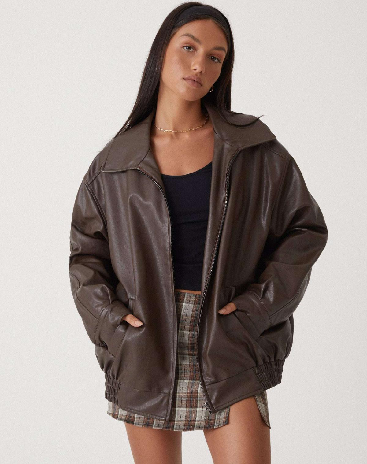 Charlotte - Women's Oversized Leather Jacket