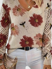 Annes - Elegant jumper with floral pattern