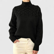 Eva - Women's Sweater with Cable Knit Detail