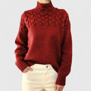Eva - Women's Sweater with Cable Knit Detail