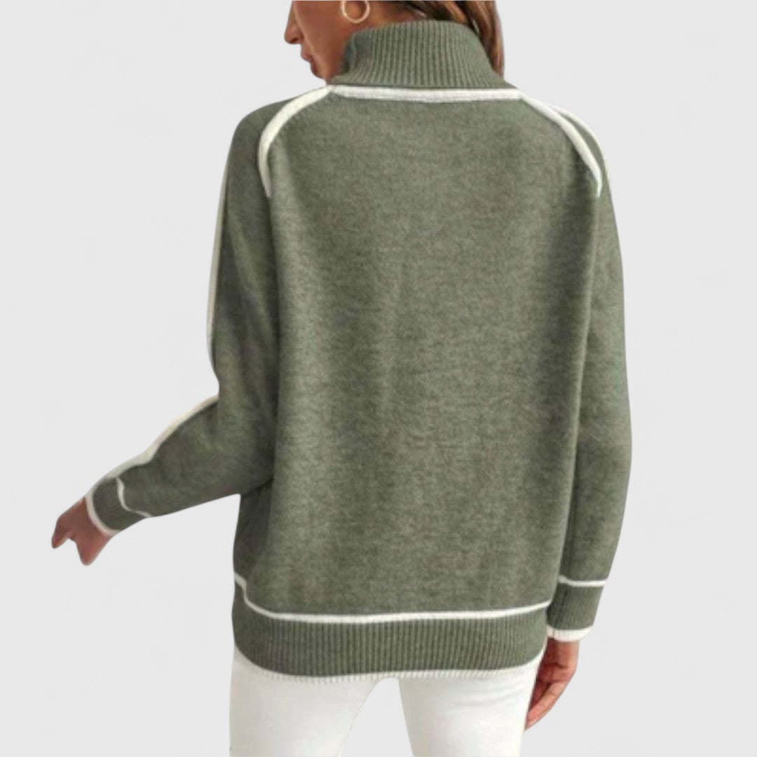 Christine - Luxurious Olive Green Knit Sweater