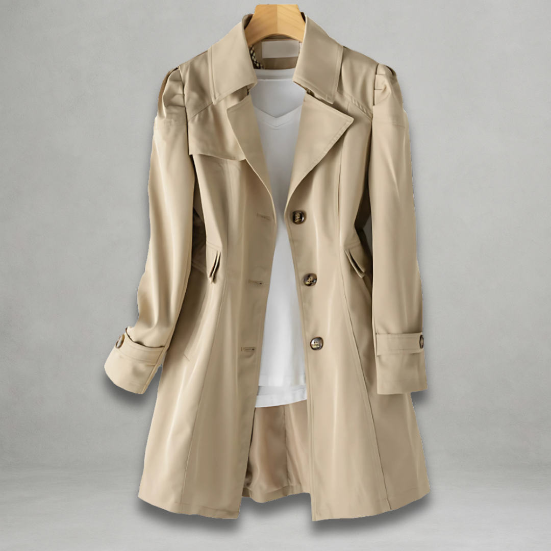 Roos - Stylish Longline Button-Down Coat