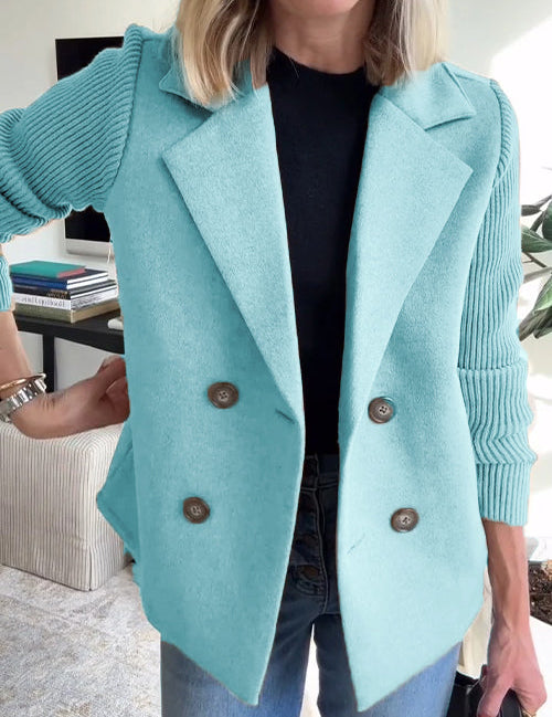 Mirthe - Chic Knit-Sleeve Blazer