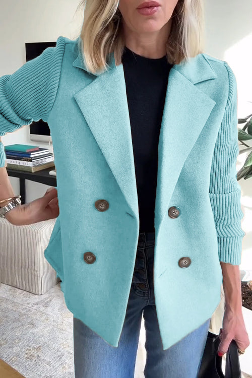 Mirthe - Chic Knit-Sleeve Blazer