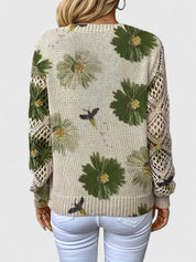Annes - Elegant jumper with floral pattern