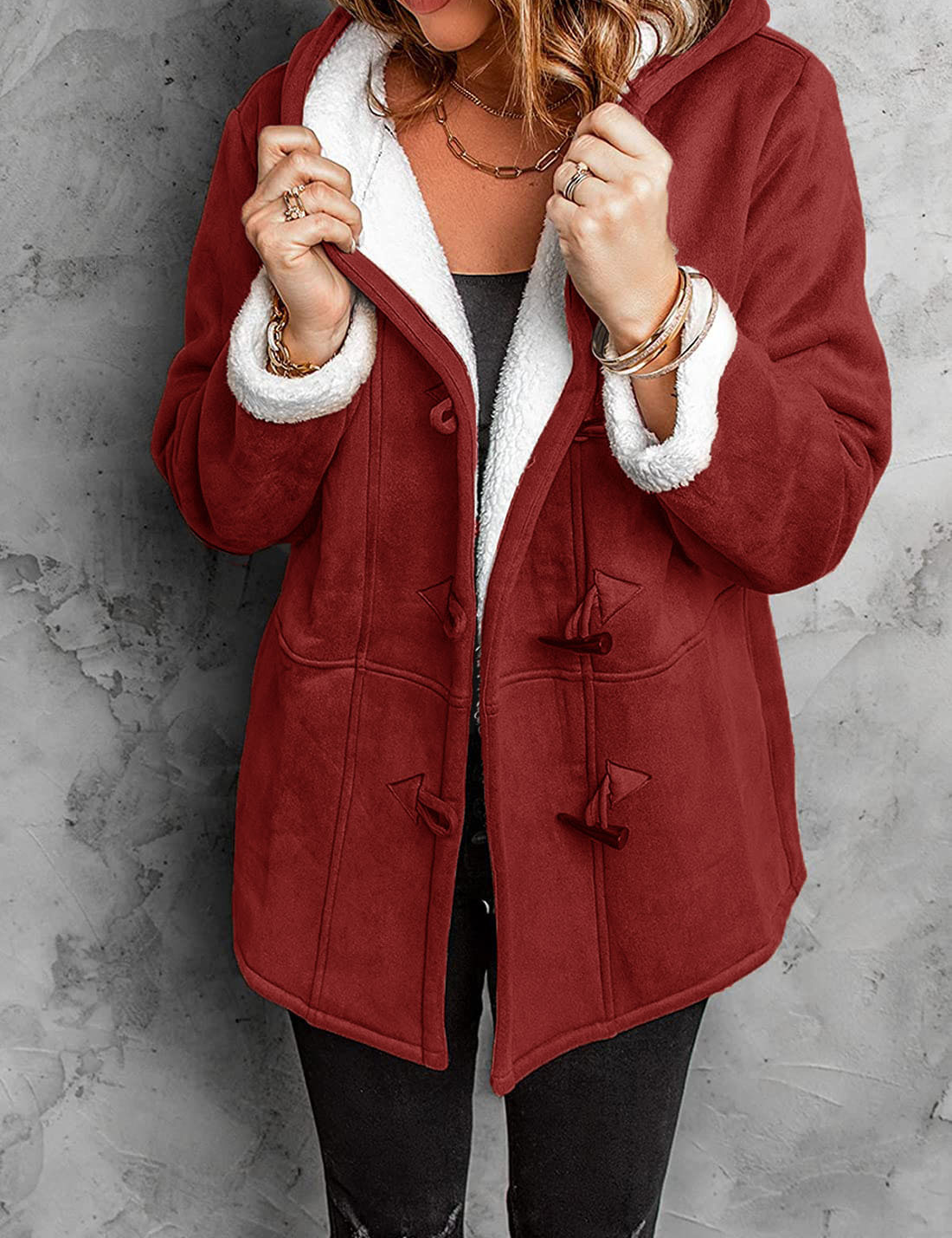 Tahsa - Toggle Winter Coat with Hood and Warm Lining