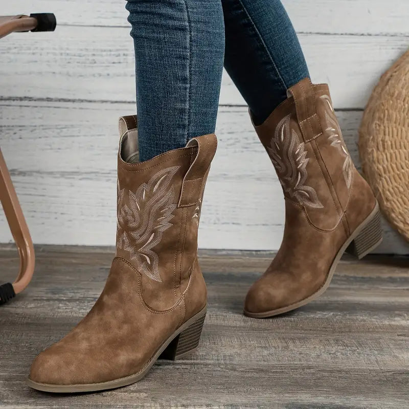 Aurora - Chunky Heel Cowboy Boots