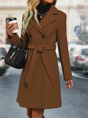Marit - Winslet-Double-Breasted Trench Coat with Revers Collar