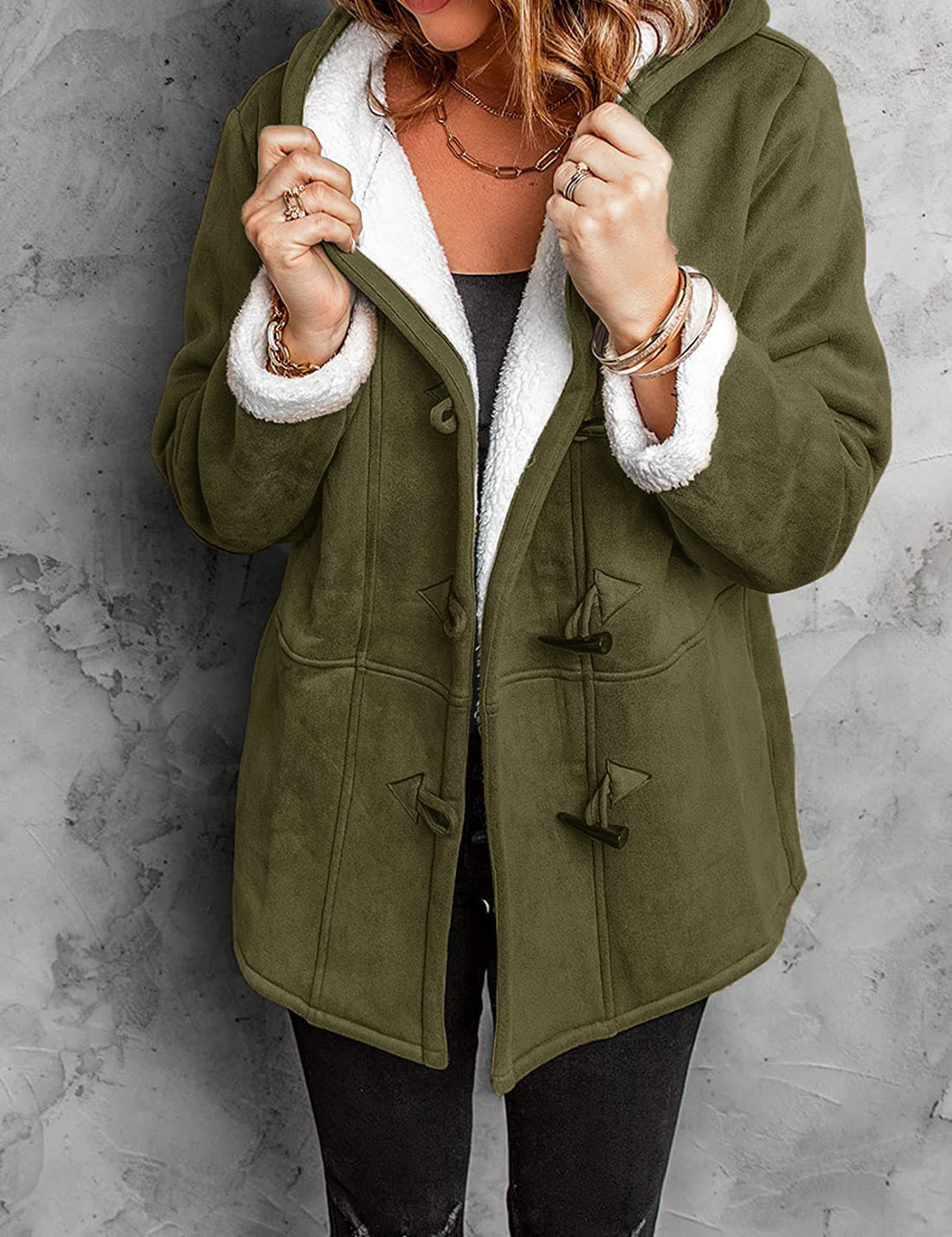 Tahsa - Toggle Winter Coat with Hood and Warm Lining