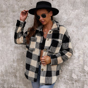 Furly - Checkered Plush Fur Coat