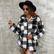 Furly - Checkered Plush Fur Coat