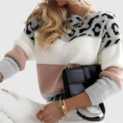 Cheyenne - Casual Sweater with Leopard Design