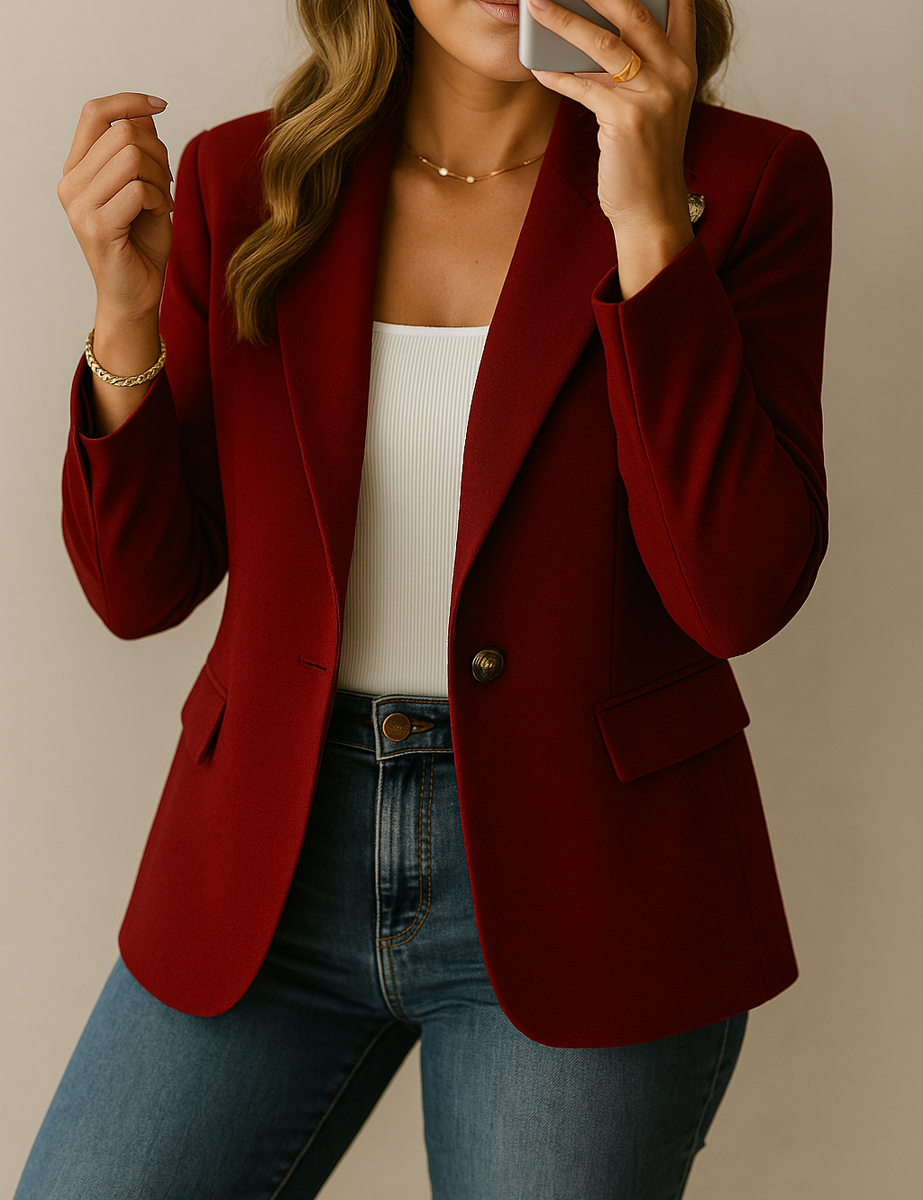 Lieke - Elegant Blazer With Boutton And Pockets