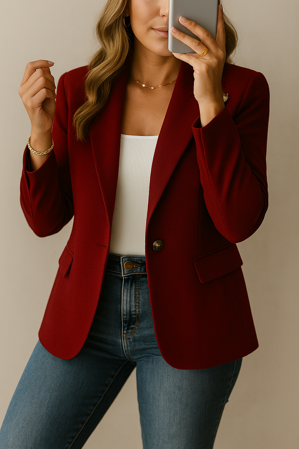 Lieke - Elegant Blazer With Boutton And Pockets