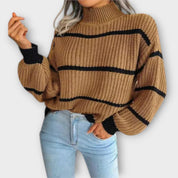 Chavala - Turtleneck Sweater with Stripes