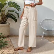 Scarlett - Women's Linen Wide Leg Trousers Relaxed Fit