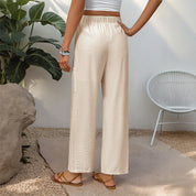 Scarlett - Women's Linen Wide Leg Trousers Relaxed Fit