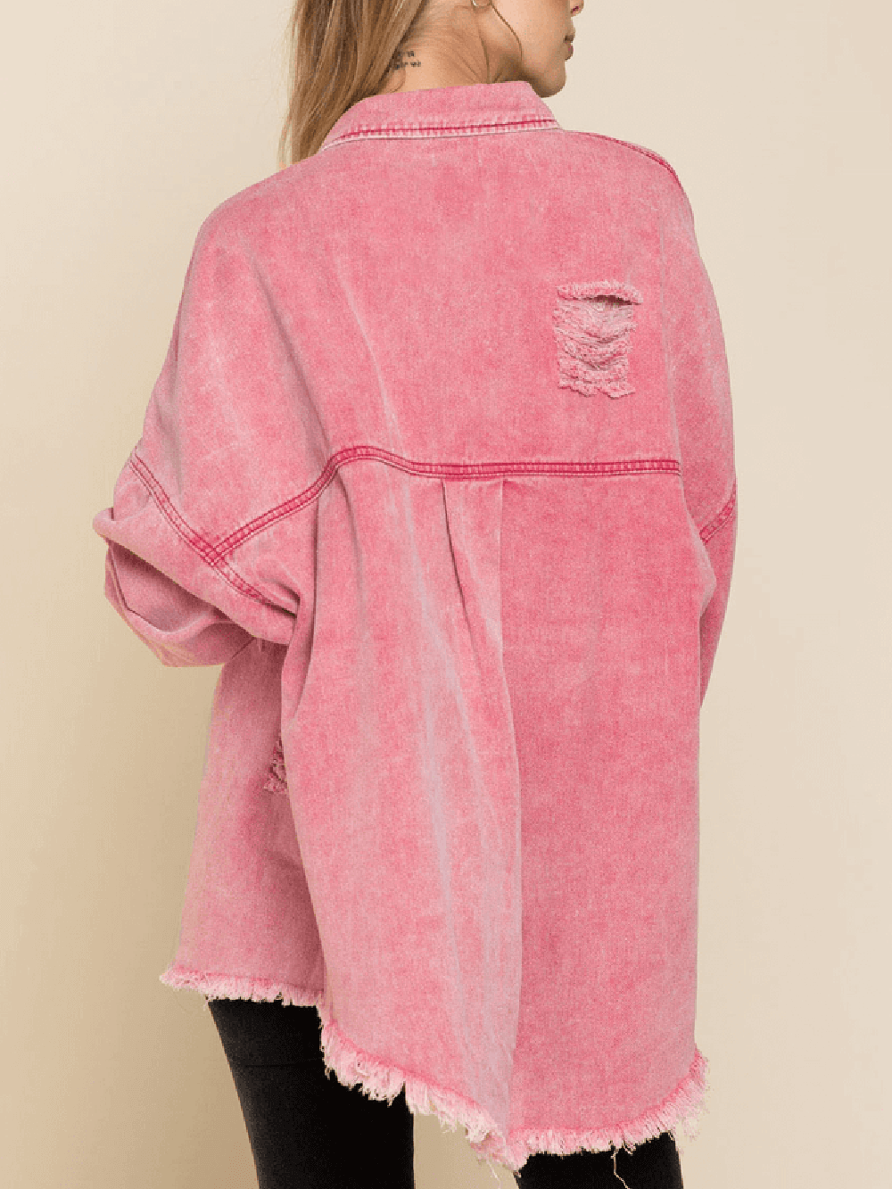 Esmee - Loud Cotton Distressed Denim Jacket