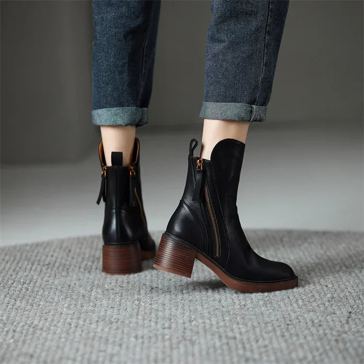 Serene - Chic Block Heel Ankle Boots
