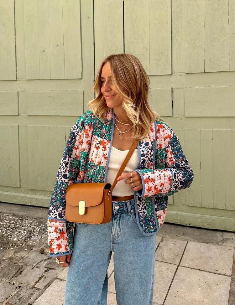 Sienna - Women's Spring Coat Patchwork Design