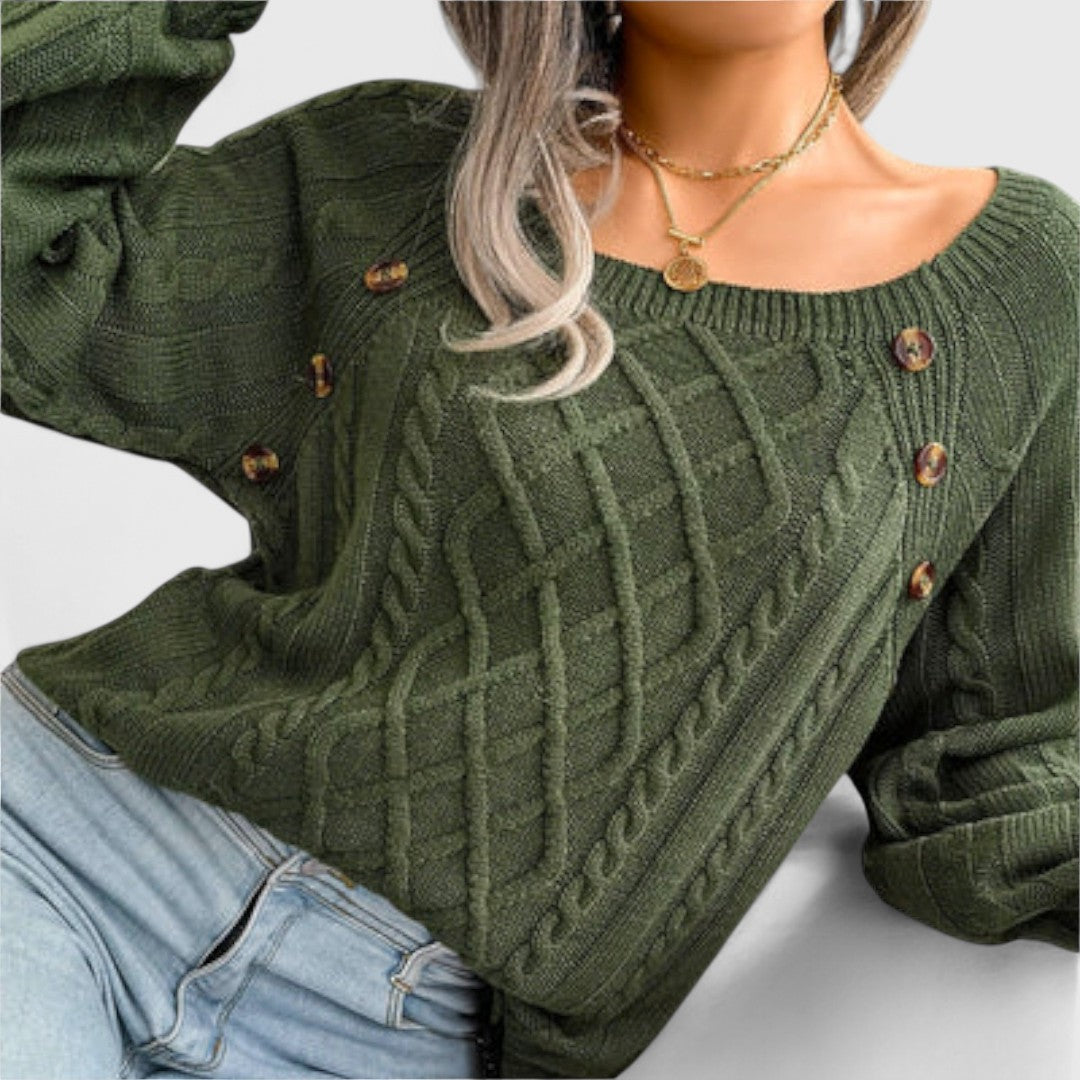 Malia - Knitted Sweater with Buttons