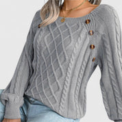 Malia - Knitted Sweater with Buttons