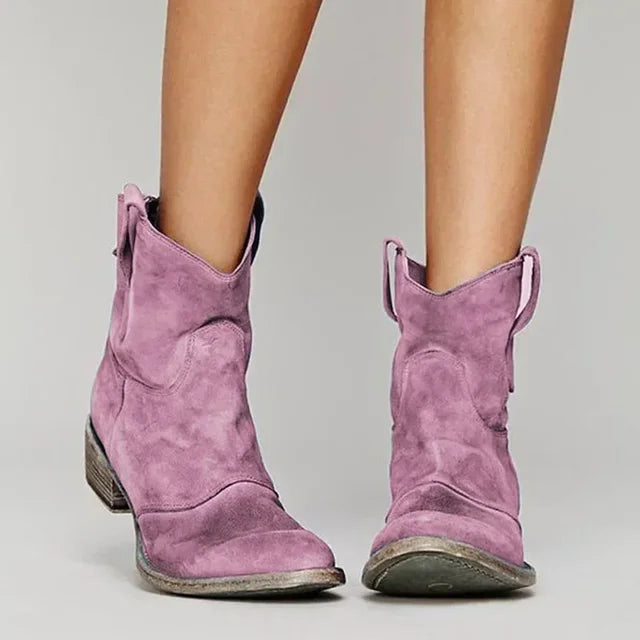 Phoebe - Vintage Cowboy Ankle Boots